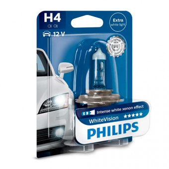   H4 Philips White Vision 12342WHVB1